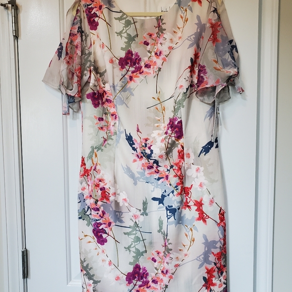 🥂Nicole Miller Split Sleeve Floral Dress - Picture 2 of 11